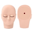 thumbnail image 1 of Double Layer Eyelash Extension Training Head, Voluminous Lashes Rubber Reusable Display Usage for Makeup Face Washing Massage, 1 of 7