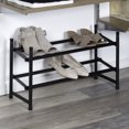 thumbnail image 1 of Richards Homewares Stackable Telescoping Shoe Rack, 2-Tier Holds Upto 20-Pair, Matte Black, 1 of 1