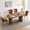 1 Brown Table/4 Brown Faux Leather Chairs, variant on 5-Piece Dining Table Set for 4-6 People 70.9" Modern Kitchen Table and 4 Cushion Chairs Kitchen & Dining Room Set with Upholstered Faux Leather Chairs for Living Room Apartments Breakfast Nook