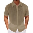 thumbnail image 4 of Camisa de Capa Base Al Aire Libre de Manga Larga de los Hombres de Verano Casual de Color Sólido de Punto con Cuello Abierto, Top de Manga Corta Transpirable, 4 of 6