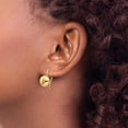 thumbnail image 3 of Primal Gold 14 Karat Yellow Gold Polished 10.5mm Button Kidney Wire Earrings, 3 of 4