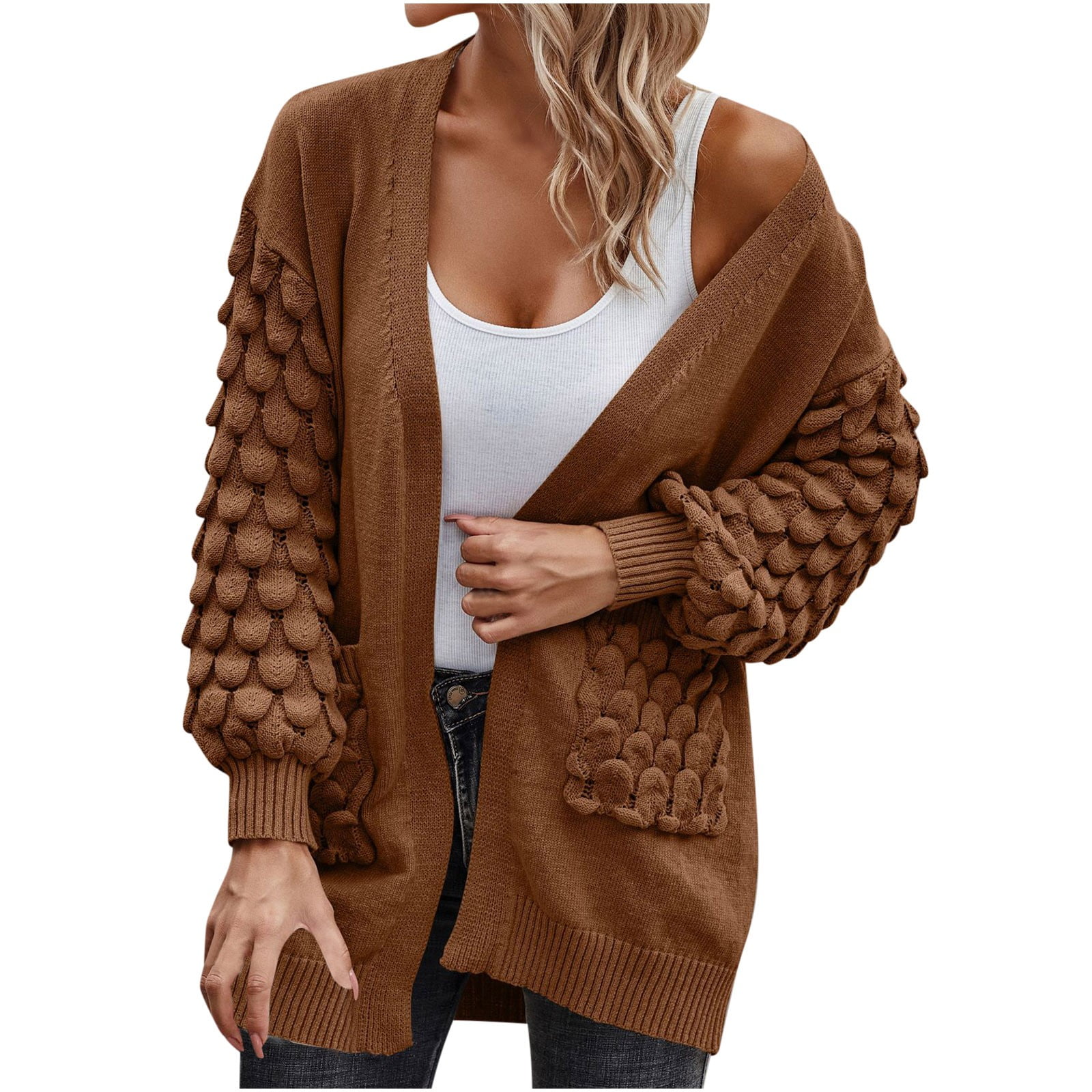 Black bobble sleeve cardigan best sale