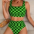 thumbnail image 5 of Women's High Waisted Bikini Sets for Women Tummy Control Swimsuits Neon Two Piece V Neck Drawstring Bathing Suits Gibobby(S,Green), 5 of 5
