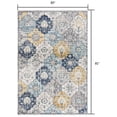 thumbnail image 3 of 5â€™ x 8â€™ Blue Distressed Floral Area Rug, 3 of 8