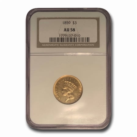 1859 $3 Gold Princess AU-58 NGC