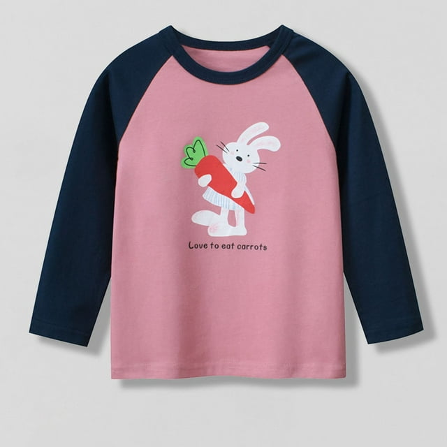 Cowsor T-Shirts Graphiques à Manches Longues Brodés pour Filles et Tout-Petits Automne et Vacances