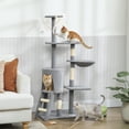 thumbnail image 2 of PawHut 53" Cat Tree Tower with Condo, Kitten Activity Centre, Grey, 2 of 10