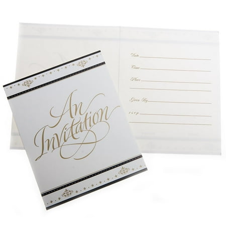 Golden Anniversary Invitation - Gold Anniversary Invitations - 8 Pack