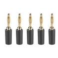 thumbnail image 2 of Uxcell 2mm Banana Speaker Wire Cable Plugs Gold Black Jack Connector 5 pack, 2 of 5
