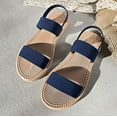 thumbnail image 4 of Levmjia Trendy Sandals For Women 2025 Retro Flat-Heeled Slip-On Breathable Flax Upper Non-Slip Lightweight Comfortable Beach Wedding Commute Summer Limited Stock Clearance Sale, 4 of 4