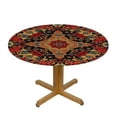 thumbnail image 3 of Nawypu Circular and Splashproof Tablecloth Retro Geometric Art Decoration for Festival Holiday Celebrate Party Decoration Tablecloth African Decoration Tables Red White, 3 of 7