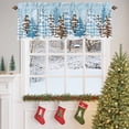 thumbnail image 5 of Kitchen Valances for Window, Blue Christmas Tree Snowflake Light Filtering Rod Pocket Valance Curtain, Leopard Print Xmas Tree Short Curtains Window Topper for Bedroom Bathroom Living Room 54x18in, 5 of 7