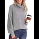 thumbnail image 5 of Suéter de Cuello Alto, Larga, Estilo Globo, Liso, para Mujer, para Invierno y Otoño. Gris M, 5 of 7