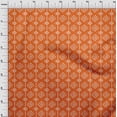 thumbnail image 3 of oneOone Cotton Jersey Orange Fabric Geometric Bandhani Sewing Material Print Fabric By The Yard 58 Inch Wide, 3 of 4