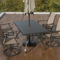 thumbnail image 2 of Patio Table, Outdoor Dining Table 60"x35", Rectangle Patio Dining Table with 1.57" Umbrella Hole, Outdoor Metal Furniture for Patio, Graden, Backyard and Poolside, Weather-Resistant, 2 of 5