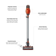Shark Rocket Pet Corded Stick Vacuum, Pet Friendly, Hardfloors & Carpet, HV302 Orange