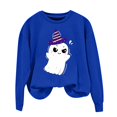 thumbnail image 1 of NMMUED Chandails d'Halloween pour Femmes, Chandail à Col Rond Surdimensionné pour Femmes, T-Shirt Citrouille d'Halloween, Chandails Graphiques pour Femmes, Chandail d'Halloween Surdimensionné pour Femmes, Bleu m, 1 of 4