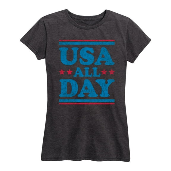 Instant Message - Usa All Day Patriotic Memorial Day - Women's Short Sleeve Graphic T-Shirt