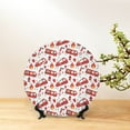 thumbnail image 6 of Wukai Fire Truck Print Decorative Plate for Display,Bone China Decorative Plate, Ceramic Dinner Plate with Stand, Vertical Ceramic Plate-7in, 6 of 6