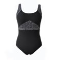 thumbnail image 1 of Traje de Baño Oceans Pacific Talla EG Look Deportivo con Líneas Negro, 1 of 4