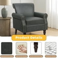 thumbnail image 3 of UIXE PU Leather Accent Chairs Black Chairs for Living Room Comfy Bedroom Reading Sofa Seat, 3 of 7