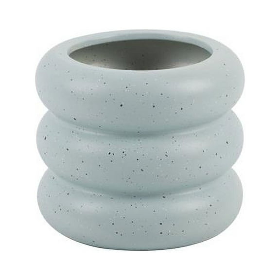 Flora Bunda 6" Ceramic Ribbed Pot 6X6X5.25,Speckle Blue