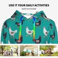 thumbnail image 4 of Uemuo Funny Chicken Pattern Women's Hoodie with Eye-catching Drawstrings- Casual Pullover Hoodie with Kangaroo Pocket, Stylish Hooded Sweatshirt-Small, 4 of 7