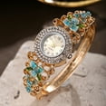 thumbnail image 4 of New Women's Diamond-Embedded Decorative Carved Quartz Watch Hollow Alloy Bracelet, 4 of 6