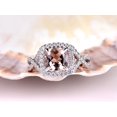 thumbnail image 2 of HeartsAndYou 3.5ct Natural Morganite Diamond Ring Twist Shank Halo 100% 14k SOLID White Gold, 2 of 9