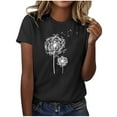 thumbnail image 2 of Blouses pour Femmes, Mode Féminine Imprimé Manches Courtes Blouse Drôle Col Rond T-Shirt Tops, 2 of 5