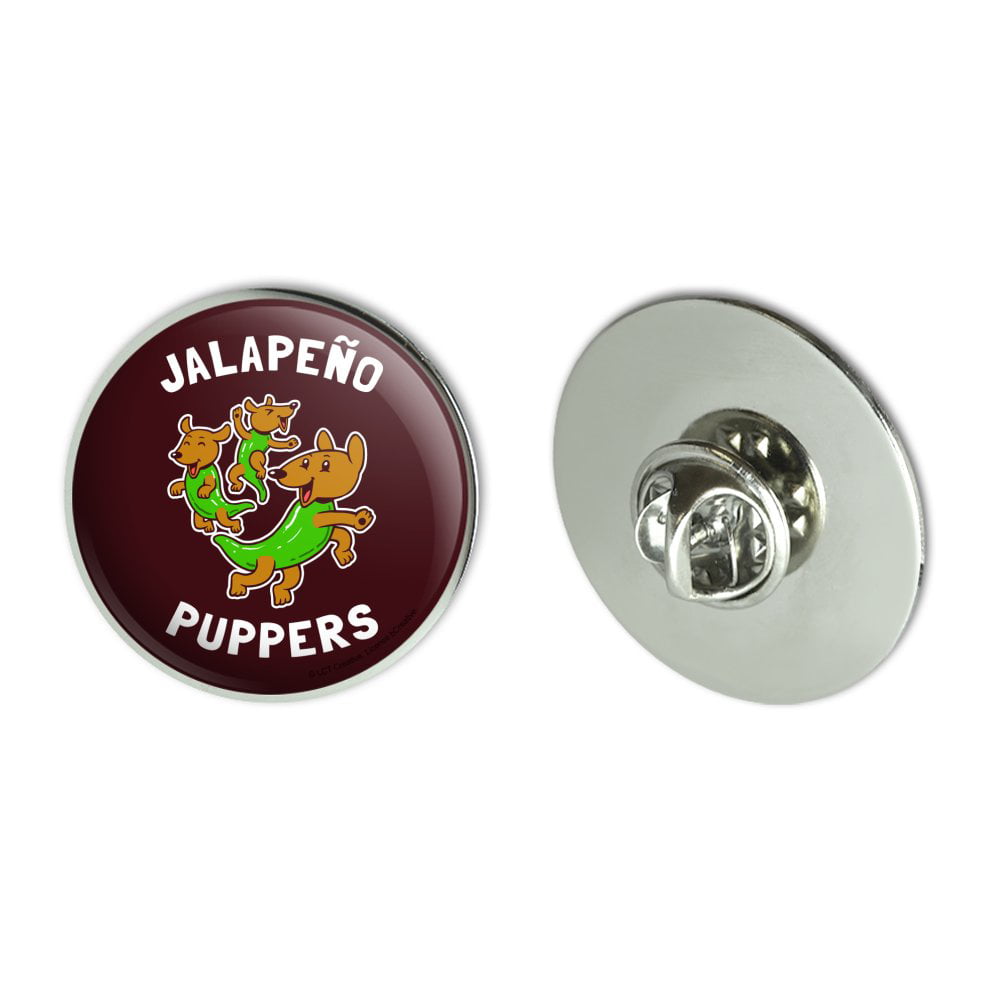 Silver or Gold GRAPHICS & MORE Jalapeno Puppers Puppy Dog Poppers Funny Humor Square Tie Bar Clip Clasp Tack