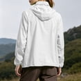 thumbnail image 5 of Dwellite Women Rain Jacket with Hood Lightweight Windbreaker Athletic Running Top Zip Up Outdoor Coat White L, 5 of 6