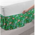 thumbnail image 2 of Tropical Bed Skirt, Caribbean Style Flourishing Elements and Flamingos, Elastic Bedskirt Dust Ruffle Wrap Around for Bedding Decor, 4 Sizes, Sea Green Salmon, by Ambesonne, 2 of 2