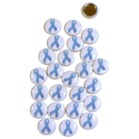 25 Pack - Blue Awareness Ribbon Pinback Buttons - 1 Inch Round