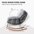 thumbnail image 7 of Oversized Outdoor Papasan Rocking Chair for Two with E-Coated Steel Frame and Thick Cushion, Comfy Loveseat Rocker for Patio Porch Deck, Grey, 7 of 7