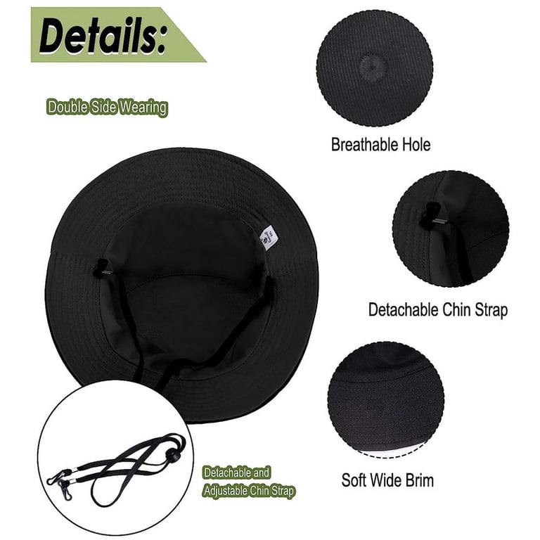 XXL Reversible Bucket Hat with Chin Strap for Men Women HOMEIORA 1 Pack Oversize Bucket Hat Reversible, Fisherman  main image 2
