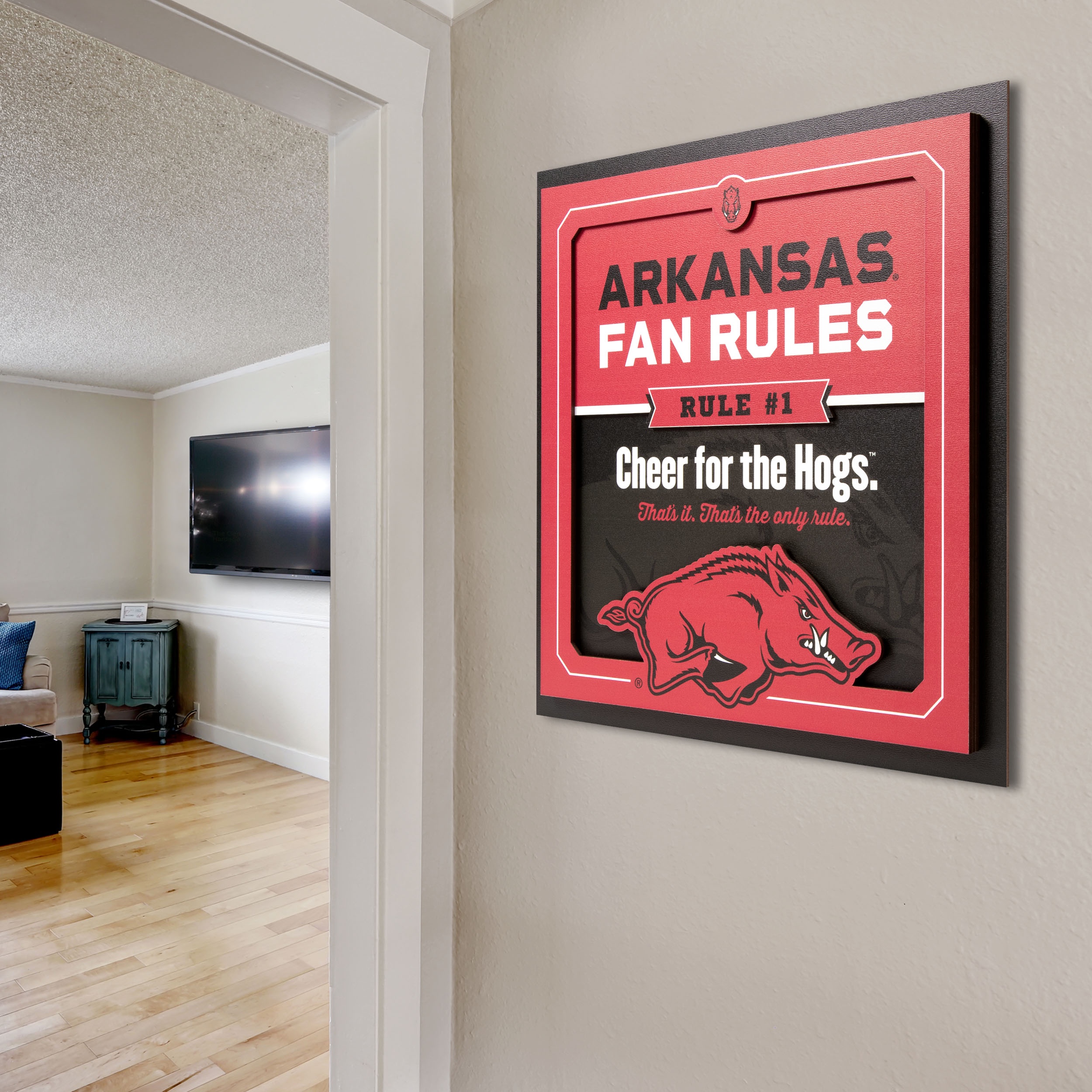 YouTheFan NCAA Arkansas Razorbacks Fan Rules 3D Wall Art