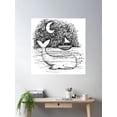thumbnail image 2 of Whale And Moon Poster Wall Art, Modern Wall Decor For Living Room Bedroom, 8x12 UNFRAMED, 2 of 3