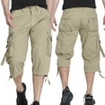 thumbnail image 2 of Pantalones cortos holgados de talla europea para hombre, pantalones cortos recortados con múltiples bolsillos, 2 of 5