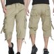 thumbnail image 2 of Pantalones cortos holgados de talla europea para hombre, pantalones cortos recortados con múltiples bolsillos, 2 of 5
