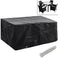 thumbnail image 2 of vidaXL Garden Furniture Cover Set of 2 Black Polyethylene, 2 of 6