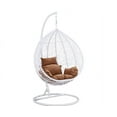 thumbnail image 6 of Island Gale® Hanging Basket Chair Outdoor Front Porch Furniture with Stand and Cushion (White/Beige), 6 of 8