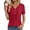 Wine Red, variant on Fantaslook Womens Tunic Tops Casual Short Sleeve Shirts V Neck Button Pleated Blouses Floral Summer Tops