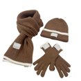 thumbnail image 1 of FYEGRE Winter Knit Scarf Hat and Gloves Set for Cold Weather Cozy Style Coffee One Size, 1 of 5