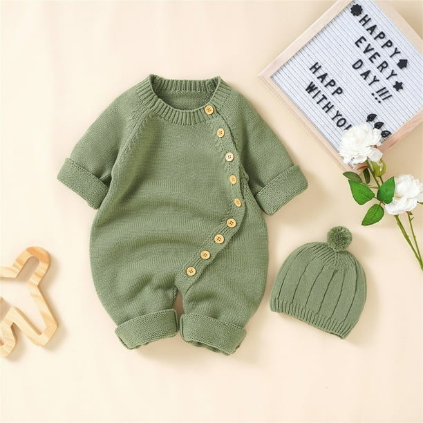 NOKIO Unisex Baby Girl Boy Knitted Romper Jumpsuit, Baby Baby