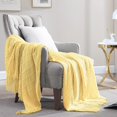 thumbnail image 3 of Walensee 100% Acrylic Knit Throw Blanket for Couch, 60" x 80", Mustard, Machine Washable, 3 of 8