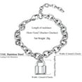 thumbnail image 3 of FindChic Lock Bracelets for Women Stainless Steel Interlocking Curb Chain Friendship Bracelets for Her Couple Valentine's Christmas Day Gift (7 inch ), 3 of 8