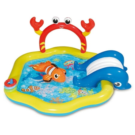 Summer Waves 6.4ft x 34in Inflatable Under the Sea Kiddie Swimming Pool w/