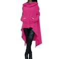 thumbnail image 6 of VISALY Hoodies Pullover Drawstring Sweatshirt Women's Solid Color Irregular Loose Pocket Sweatshirt Oversized Sweatshirt Lightweight Pullover for Women Dressy Sweaters for Women Purple Xl, 6 of 6