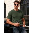 thumbnail image 2 of RICHCOIN Men's Ribbed Knit Crewneck T-Shirts Short Sleeve Textured Solid Casual Tee, 2 of 7